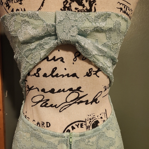 Windsor Strapless Lace Gown in Mint - Picture 12 of 12